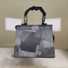 Couple tote Women's geometric patchwork satchel handbag with bow detail, top handle, and detachable shoulder strap