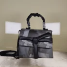 Couple Tote Women's geometric patchwork satchel handbag with bow detail, top handle, and detachable shoulder strap