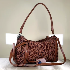 IMG_20260820_131429 Couple Tote Brown leopard print women's shoulder and crossbody handbag with adjustable strap and zip closure for everyday fashion.