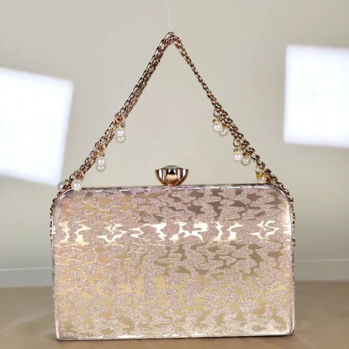 Elegant Pearl Chain Clutch Bag