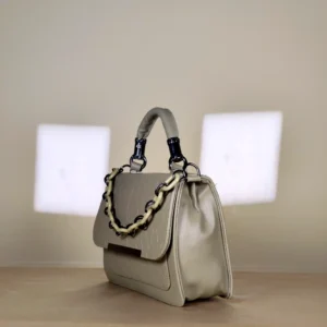 IMG_20260820_145717 sage green top handle handbag with two-tone chain detail