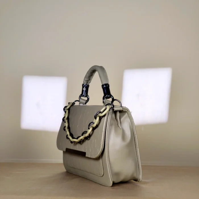 IMG_20260820_145717 sage green top handle handbag with two-tone chain detail