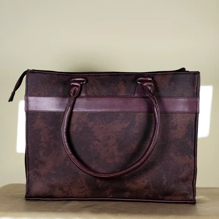 IMG_20260820_152441 Dark brown large structured tote bag with double handles and detachable shoulder strap