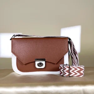 crossbody bag with adjustable printed shoulder strap